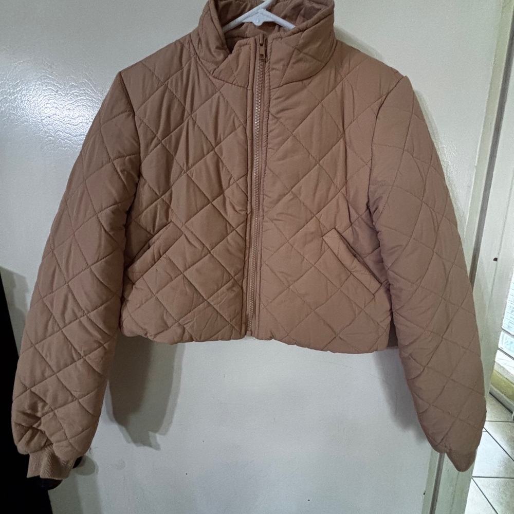 Princess Polly Tan Quilted Puffer Jacket